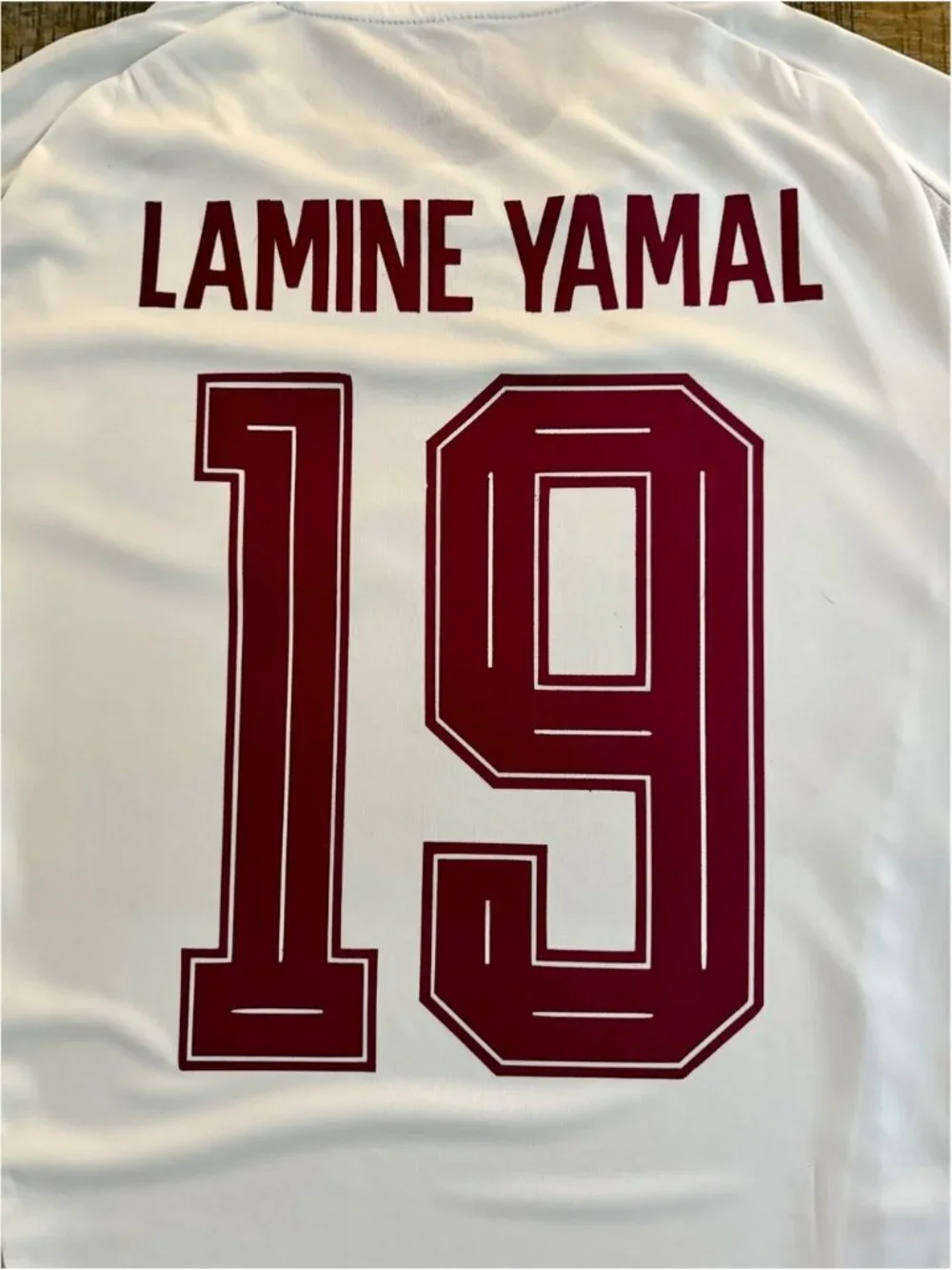 Lamine Yamal Spain Adidas White and Maroon details Medium